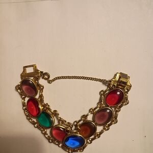 Vintage Elegant Multicolor Gemstone Bracelet
